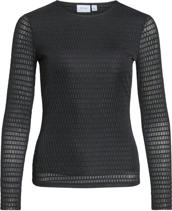 Vila - Vilarine O-neck Top - T-shirt - Zwart - Dames