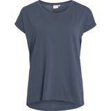VILA - T-shirt - Indigo - Katoen - Korte Mouwen