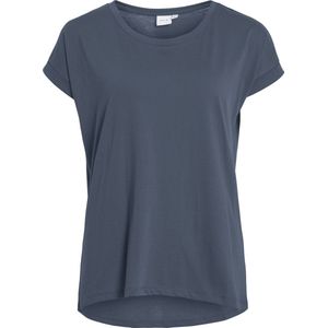 VILA - T-shirt - Indigo - Katoen - Korte Mouwen
