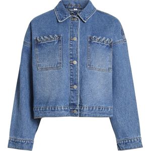 Vila - Viea Eyelet Detail - Denim Jas - Medium Blue - Dames