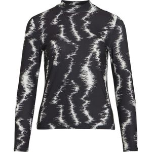 Vila - Vileoa High Neck Top - T-shirt - Zwart/Zebra - Dames
