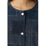 Object - Blouse - Dark Blue Denim - Regular Fit - Korte Mouwen