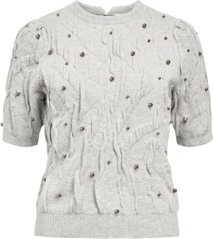 Object - Objpenny Knit Re - Trui - Light Grey Melange - Dames