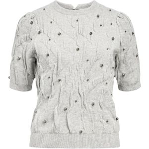 Object - Objpenny Knit Re - Trui - Light Grey Melange - Dames
