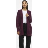 VILA - Vidalo L/S - Gebreid Vest - Aubergine - Damesvest