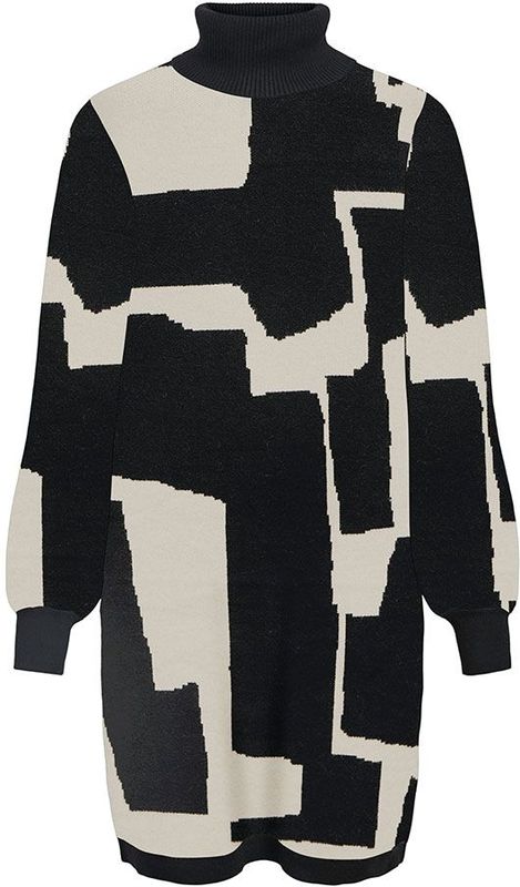 Object - Ray Lang Mouw - Gebreide Jurk - Rolkraag - Lange Mouwen