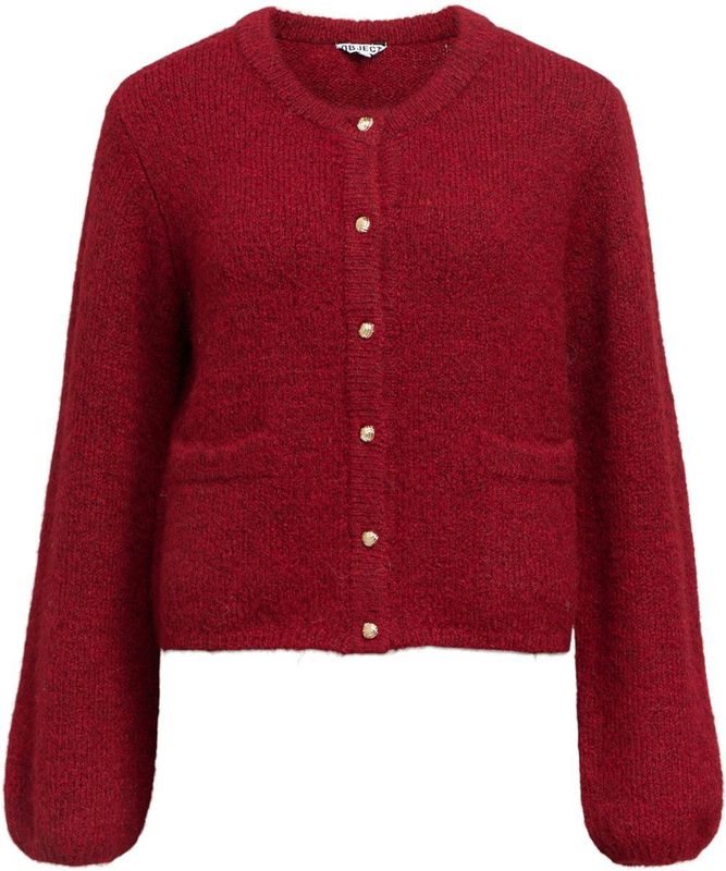 Object - Objsaggia Re Knit - Cardigan - Karanda Rood/Melange - Dames