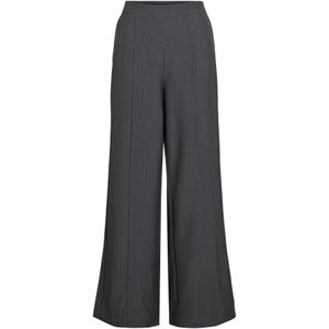 VILA - VIValrie - Broek - Donkergrijs - Gerecycled Materiaal - High Waist - Wide Leg