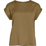 Vila - VIELLETTE T-shirt - Kleur Bistre - Satijn-look