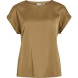 Vila - VIELLETTE T-shirt - Kleur Bistre - Satijn-look