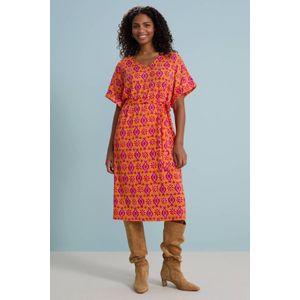 VILA - VIZEYA - Zomerjurk - Oranje - Middellange Mouwen - V-hals