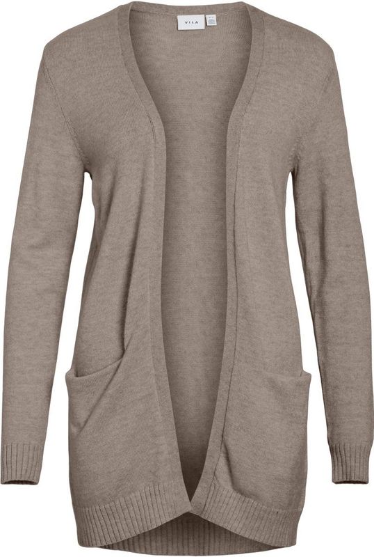 Vila - Ril - Gebreid Vest - Lichtgrijs - 50% Viscose, 27% Nylon, 23% Polyester