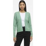 Vila - Viril Short Knit Cardigan - Vest - Winter Green/melange - Viscose/Nylon/Polyester