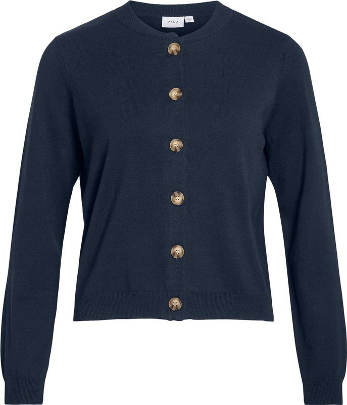 Vila - Ostria - Gebreid Vest - Ronde Hals - Lange Mouwen - Knoopsluiting - Regular Fit