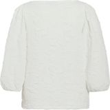 Vila - Videvera Boatneck - T-shirt - Cloud Dancer - 3/4 Mouwen