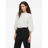 Vila - Videvera Boatneck - T-shirt - Cloud Dancer - 3/4 Mouwen