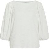 Vila - Videvera Boatneck - T-shirt - Cloud Dancer - 3/4 Mouwen
