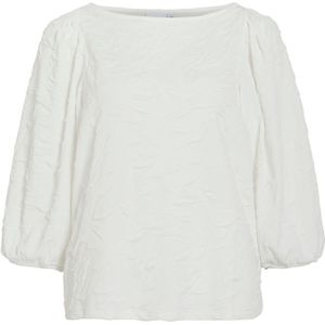 Vila - Videvera Boatneck - T-shirt - Cloud Dancer - 3/4 Mouwen