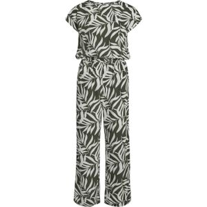 VILA - VIGRAF - Jumpsuit - Ecru / Donkergroen - 7/8 Lengte