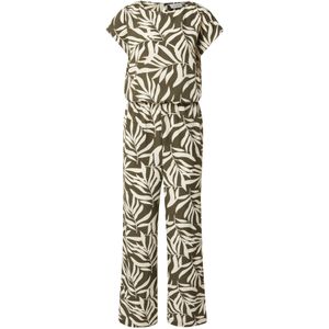 VILA - VIGRAF - Jumpsuit - Ecru / Donkergroen - 7/8 Lengte