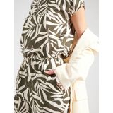 VILA - VIGRAF - Jumpsuit - Ecru / Donkergroen - 7/8 Lengte