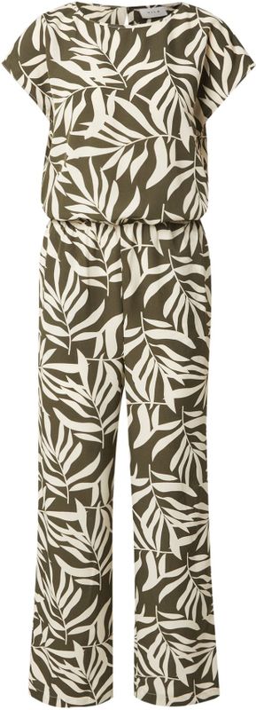 VILA - VIGRAF - Jumpsuit - Ecru / Donkergroen - 7/8 Lengte