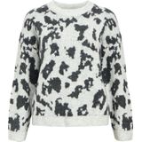 Object - Objdiana Ls Re O-neck Knit Noos - Trui - Light Grey Mela/dgm Graphic - Dames