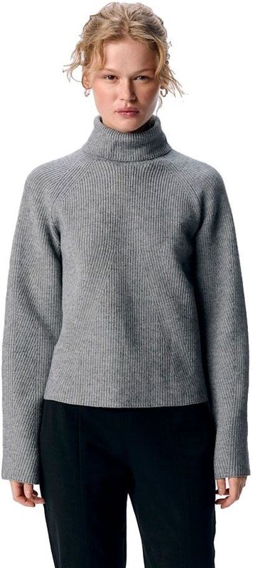 Object - Objviola Ls Lo Rollneck Knit Noos - Trui - Medium Grey Melange