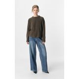 Object - Objjuno Lo O-neck Knit Noos - Trui - Morel/melange - Dames