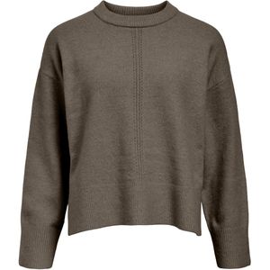 Object - Objjuno Lo O-neck Knit Noos - Trui - Morel/Melange - Dames