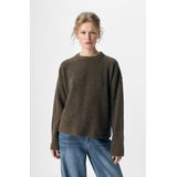Object - Objjuno Lo O-neck Knit Noos - Trui - Morel/melange - Dames
