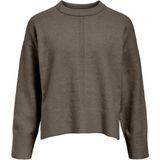 Object - Objjuno Lo O-neck Knit Noos - Trui - Morel/melange - Dames