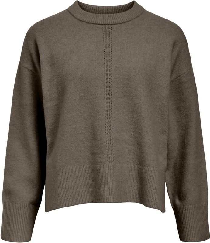 Object - Objjuno Lo O-neck Knit Noos - Trui - Morel/melange - Dames