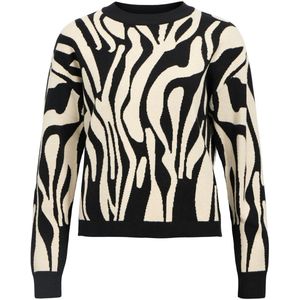 Object - Objrey Lo Knit Pullover - Zwart - Trui - Dames