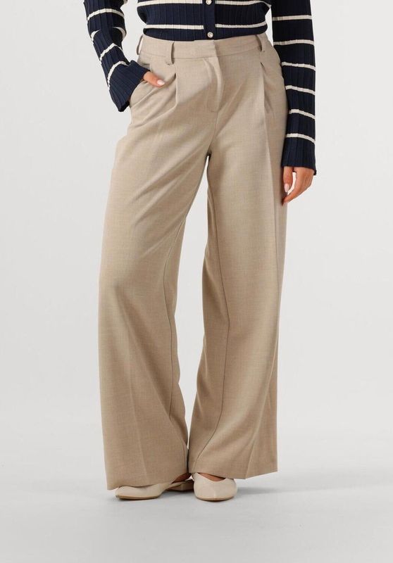 Object - Wijde Pantalon - Beige - Dames - Polyester
