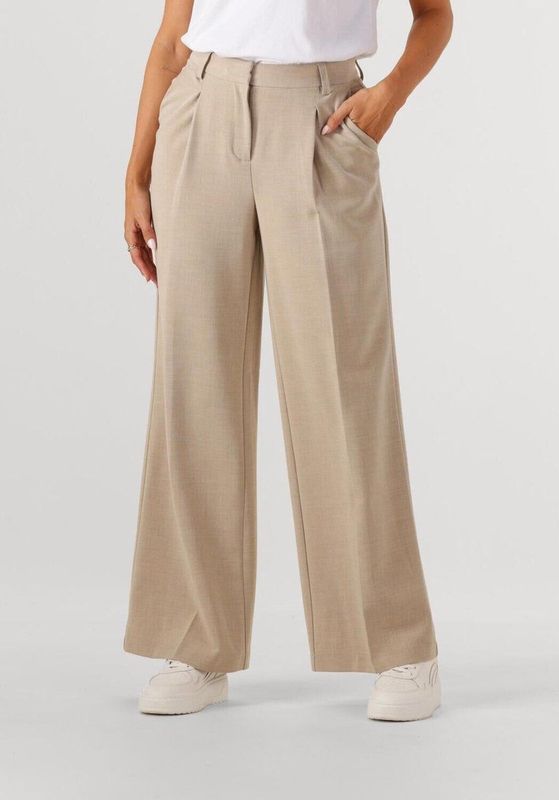 Object - Wijde Pantalon - Beige - Dames - Polyester