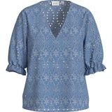 Vila - Top - Blauw Dessin - 100% Katoen