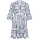 VILA - VIEtna - Jurk - Kobaltblauw - Trompetmouwen - Knoopsluiting