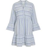 VILA - VIEtna - Jurk - Kobaltblauw - Trompetmouwen - Knoopsluiting