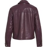 Vila - Vihellium Short Jacket - Damesjas - Dieppaarse - Imitatieleer