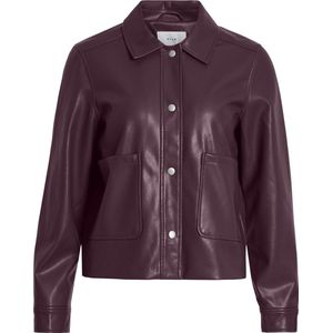 Vila - Vihellium Short Jacket - Damesjas - Dieppaarse - Imitatieleer