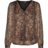 VERO MODA VMNALA V-Neck Top - Dames Top - Blauw - Katoen