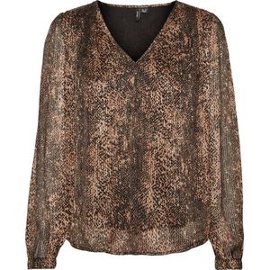 VERO MODA VMNALA V-Neck Top - Dames Top - Blauw - Katoen