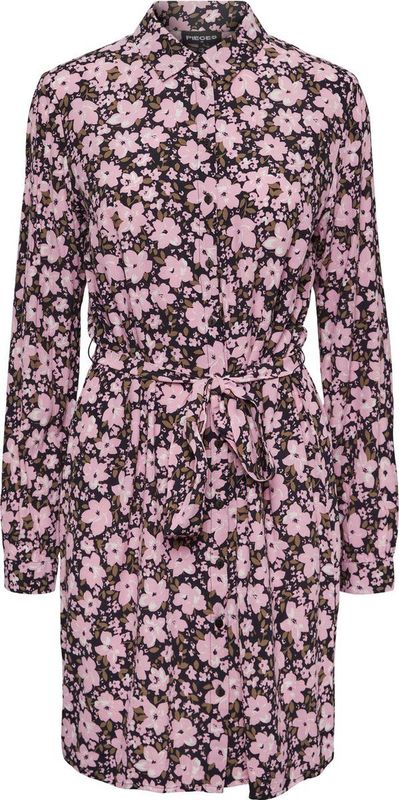 PIECES - PCATHENA LS SHIRT DRESS QX BC - Dames Jurk - Kleur