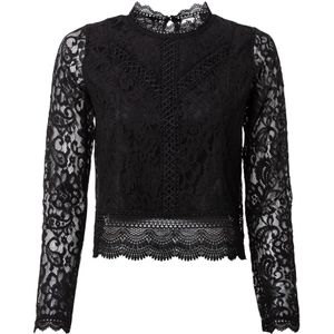Kort hemd in kant ONLY. Polyamide materiaal. Maten XS. Zwart kleur