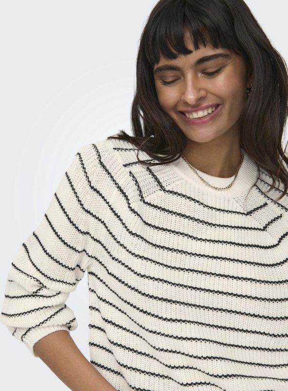 ONLY - ONLBASE - Trui - Zwart - Gestreept - Lange Mouw