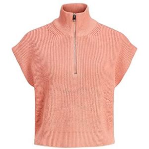 JACK & JONES Jjxx Jxflorence Twist Half Zip Knit Vest Pullover, koraalrood, XS