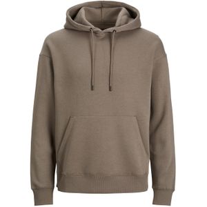 JACK & JONES Star basic sweat hood regular fit, heren hoodie katoenmengsel met capuchon, lichtbruin