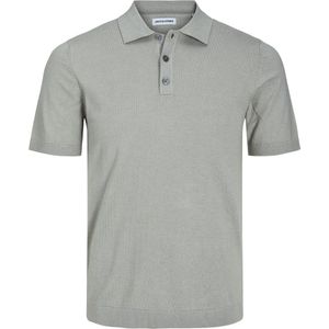 JACK & JONES - Emil Knit Polo - Grijs - Heren Polo - Viscosemengsel