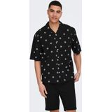 Overhemd - Tie - Bloemenprint - Katoen - Comfort Fit - Halve Mouw